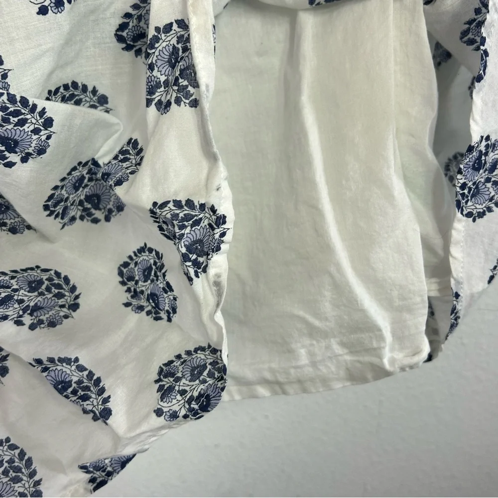 Crew Cuts J.Crew girls Dress Girls 10 indigo blue white puff sleeves batik print - Picture 3 of 13